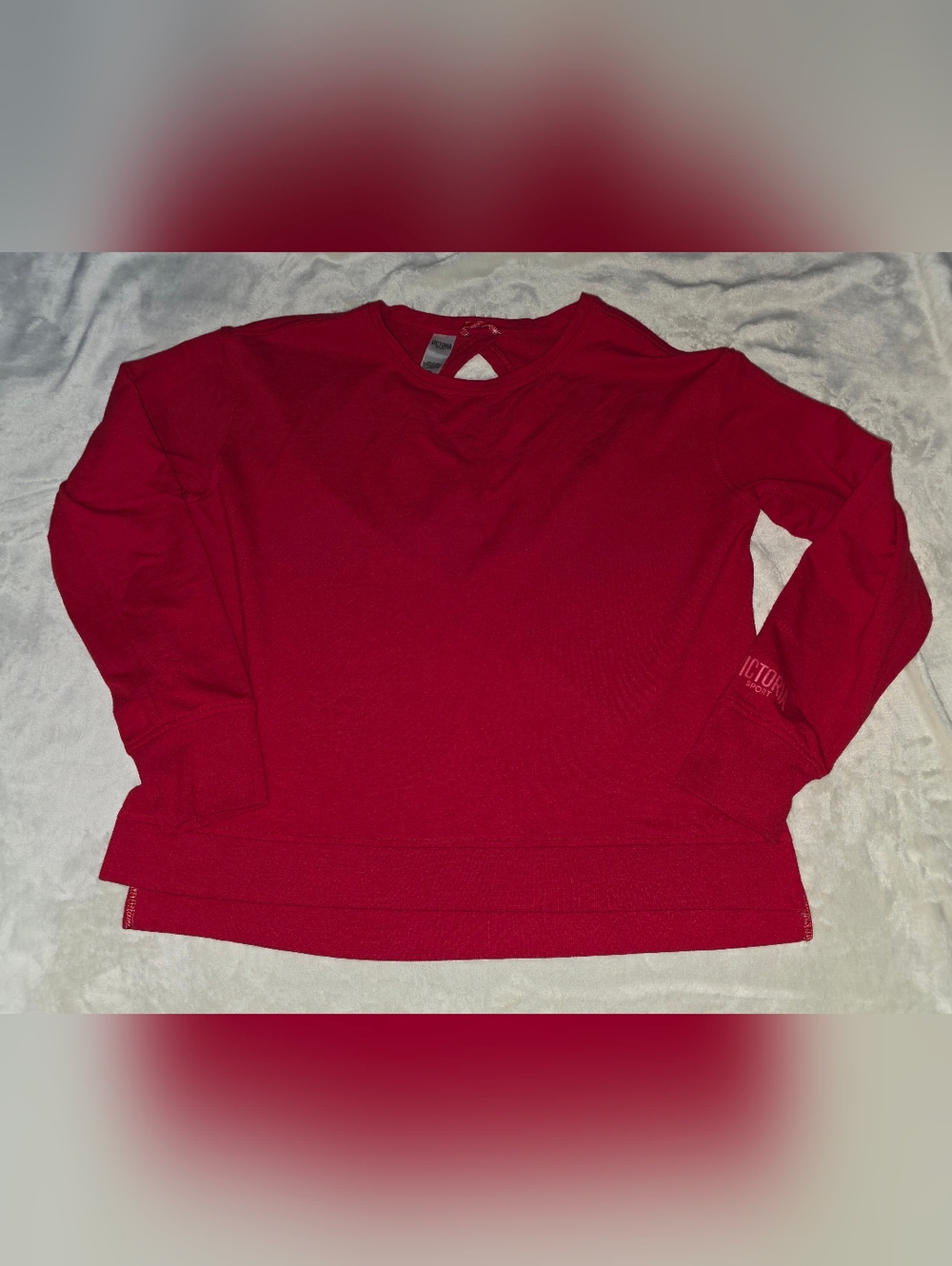 Victoria Secret Sport Red Keyhole Sweatshirt Size Medium Workout Gear Gym